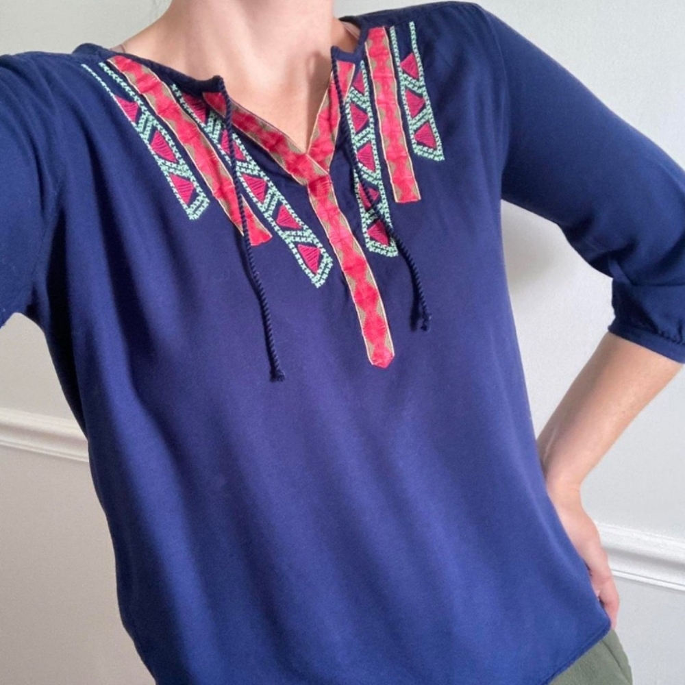 Red Camel Peasant Blouse